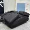 Re-Nylon and leather shoulder bag