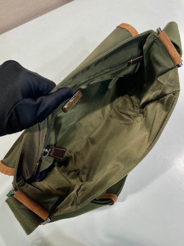 Medium Re-Nylon and suede shoulder bag
