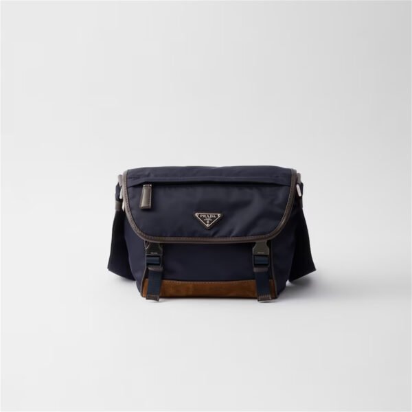 Medium Re-Nylon and leather shoulder bag