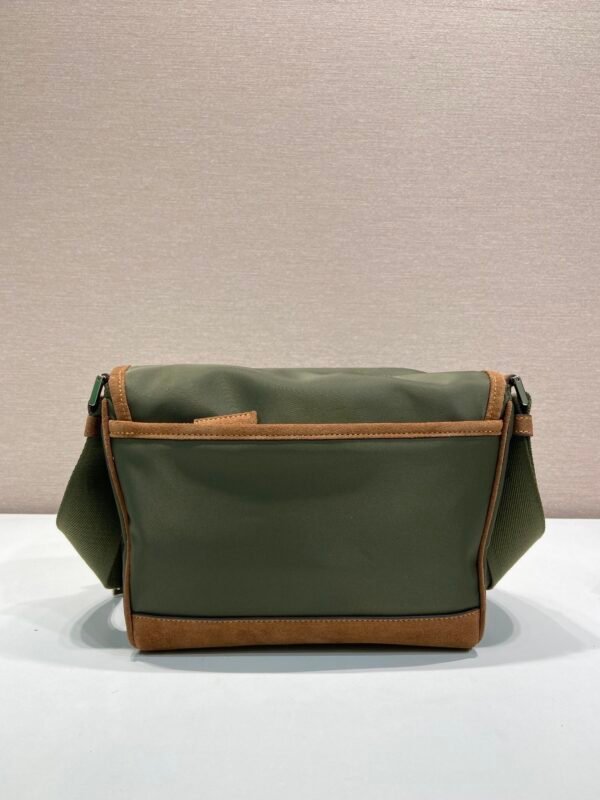 Medium Re-Nylon and suede shoulder bag