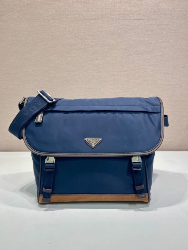 Medium Re-Nylon and leather shoulder bag