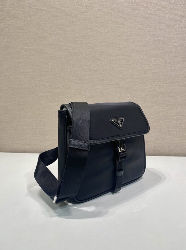 Re-Nylon and Saffiano leather shoulder bag
