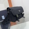Re-Nylon and Saffiano leather shoulder bag