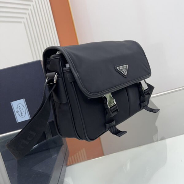 Re-Nylon and Saffiano leather shoulder bag