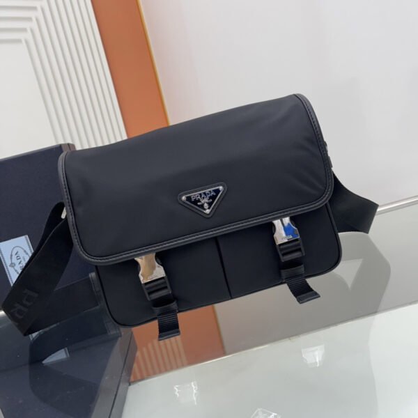 Re-Nylon and Saffiano leather shoulder bag