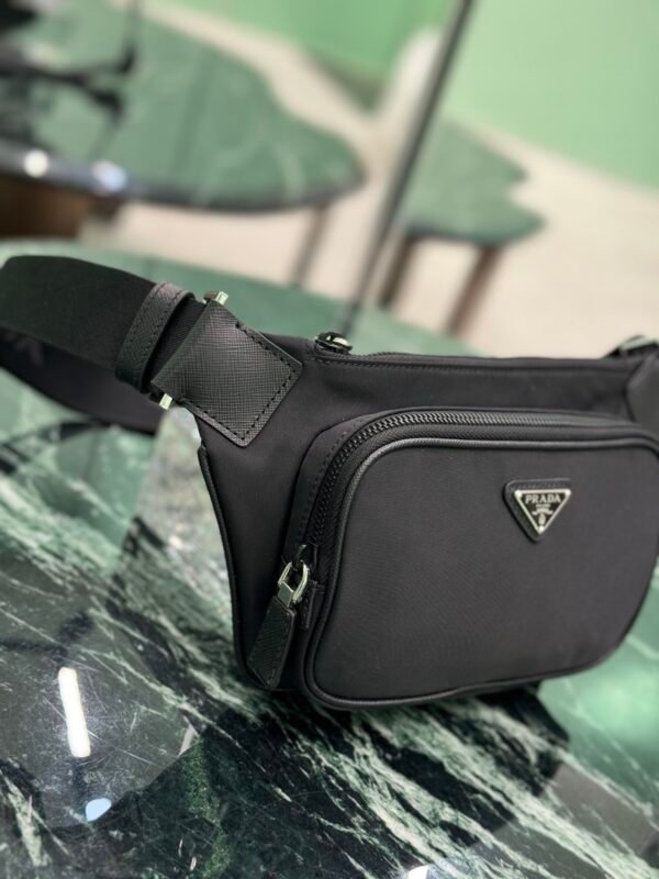 Re-Nylon and Saffiano leather shoulder bag