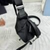Re-Nylon and Saffiano leather shoulder bag