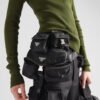 Re-Nylon and leather shoulder bag