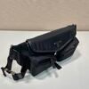 Re-Nylon and leather shoulder bag