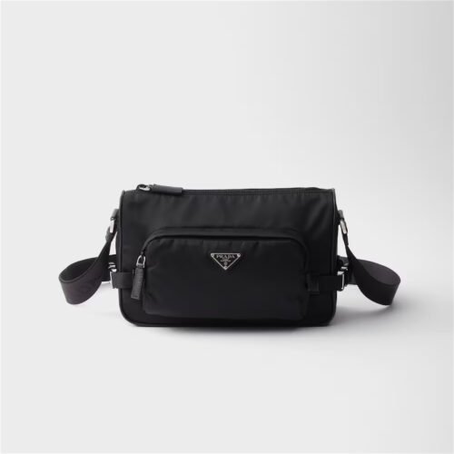 Medium Re-Nylon and Saffiano leather shoulder bag