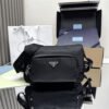 Medium Re-Nylon and Saffiano leather shoulder bag