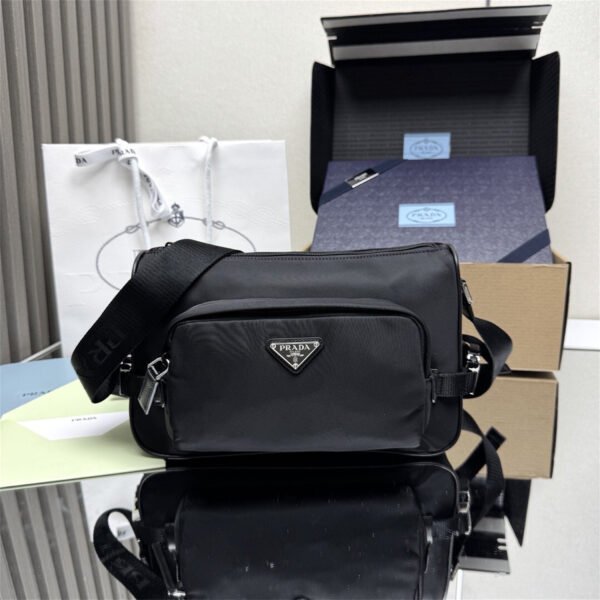 Medium Re-Nylon and Saffiano leather shoulder bag