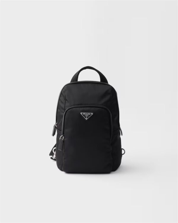 Re-Nylon and Saffiano leather backpack