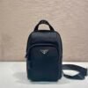 Re-Nylon and Saffiano leather backpack