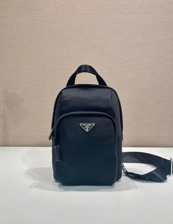 Re-Nylon and Saffiano leather backpack