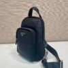 Re-Nylon and Saffiano leather backpack