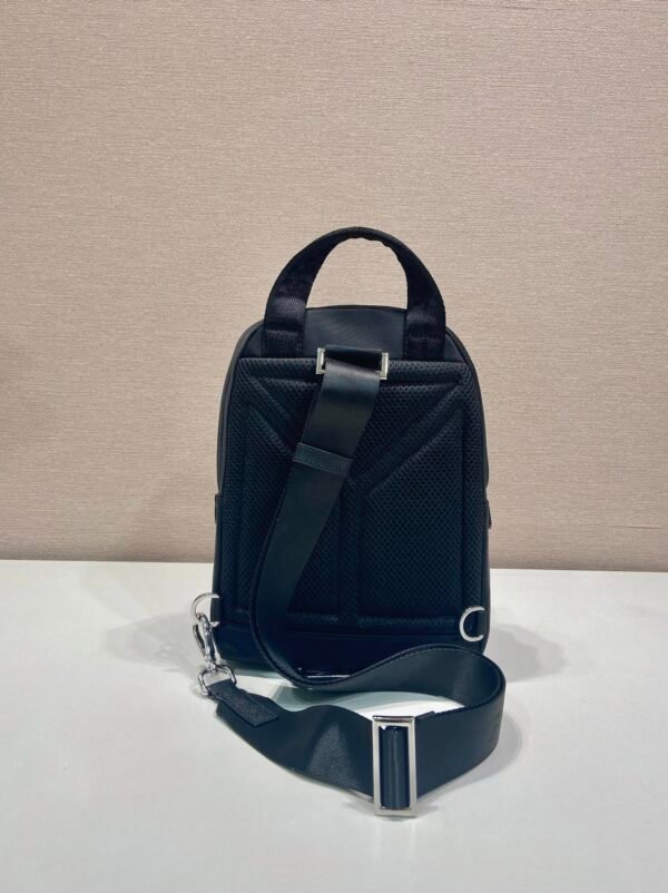 Re-Nylon and Saffiano leather backpack