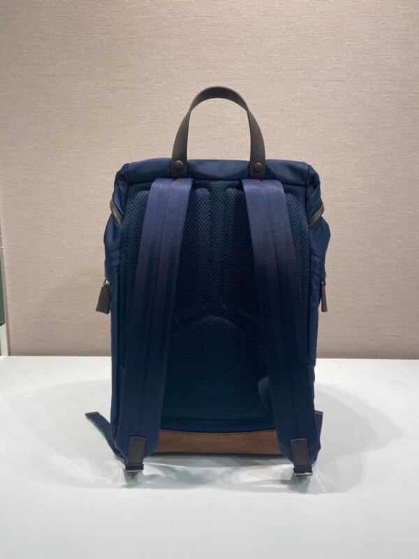 Re-Nylon and leather backpack