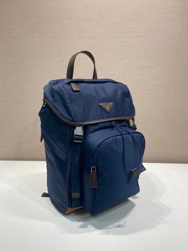 Re-Nylon and leather backpack