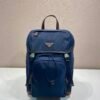 Re-Nylon and leather backpack