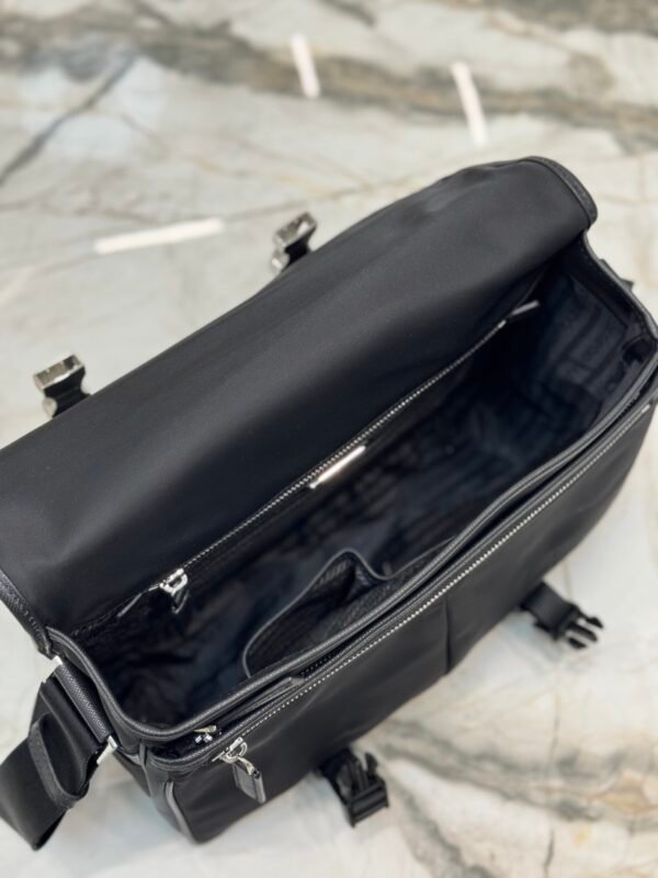 Re-Nylon and Saffiano leather shoulder bag