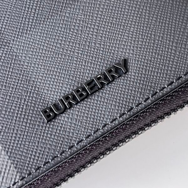 Burberry Check zipper wallet charcoal gray p80702541
