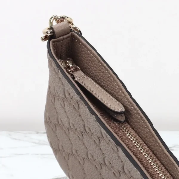 815263 AAEEM 1000-1 (4) Gucci GG Emblem Debossed Leather Medium Shoulder Bag