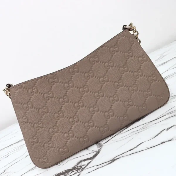 815263 AAEEM 1000-1 (6) Gucci GG Emblem Debossed Leather Medium Shoulder Bag