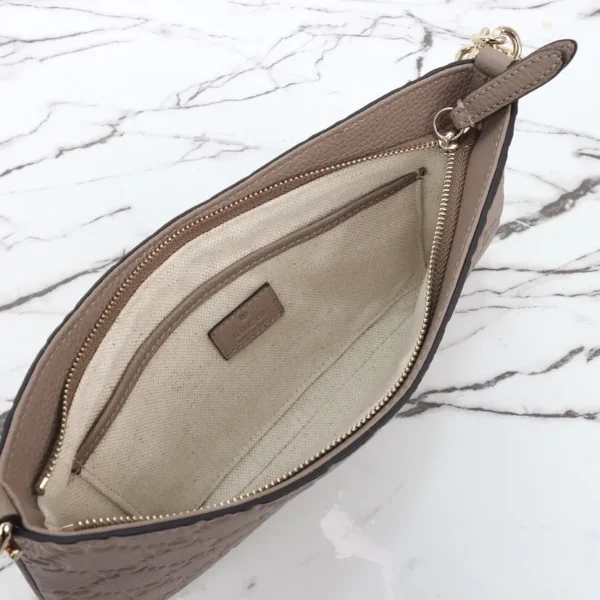 815263 AAEEM 1000-1 (9) Gucci GG Emblem Debossed Leather Medium Shoulder Bag