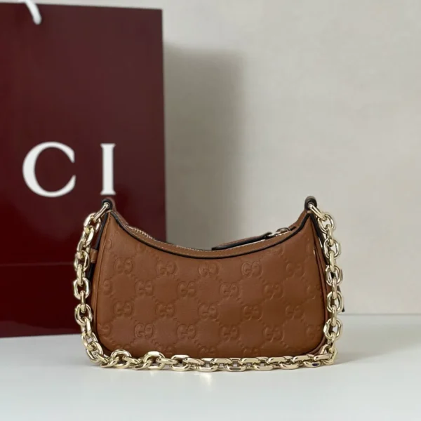 847091 AAFDV 6207-2 (3) Gucci GG Emblem Debossed Leather Mini Shoulder Bag