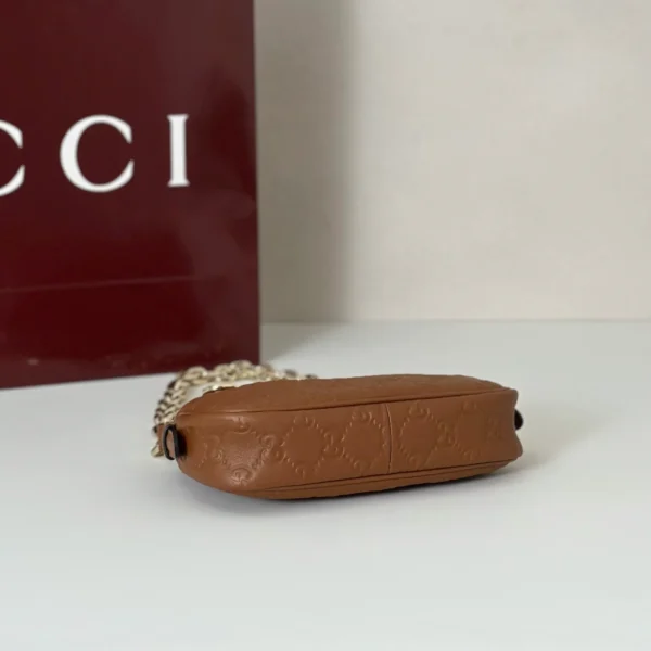 847091 AAFDV 6207-2 (4) Gucci GG Emblem Debossed Leather Mini Shoulder Bag