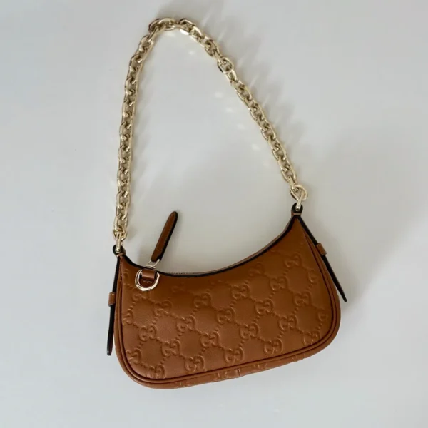 847091 AAFDV 6207-2 (5) Gucci GG Emblem Debossed Leather Mini Shoulder Bag