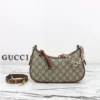 847447 FAD6L 9758 (1) Gucci GG Emblem Canvas Small Shoulder Bag