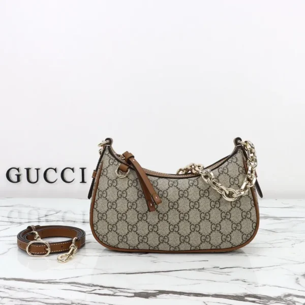 847447 FAD6L 9758 (1) Gucci GG Emblem Canvas Small Shoulder Bag