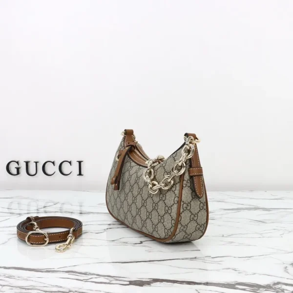 847447 FAD6L 9758 (2) Gucci GG Emblem Canvas Small Shoulder Bag