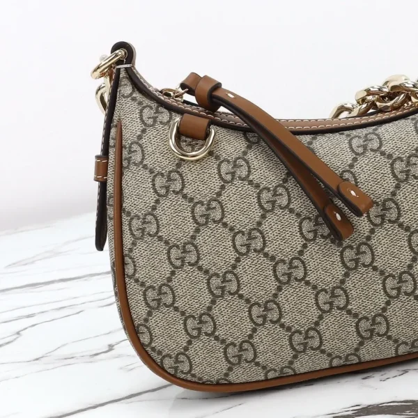 847447 FAD6L 9758 (4) Gucci GG Emblem Canvas Small Shoulder Bag