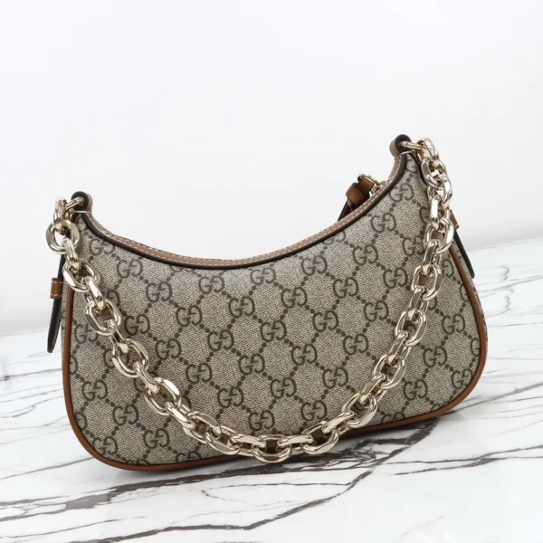 847447 FAD6L 9758 (6) Gucci GG Emblem Canvas Small Shoulder Bag