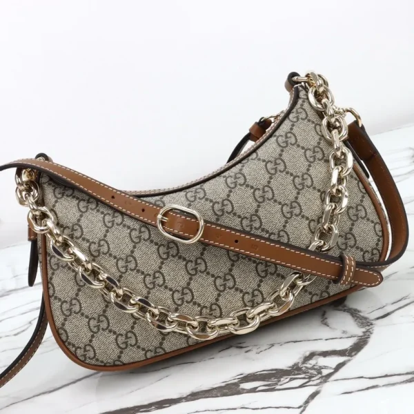 847447 FAD6L 9758 (7) Gucci GG Emblem Canvas Small Shoulder Bag