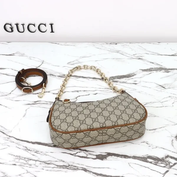 847447 FAD6L 9758 (8) Gucci GG Emblem Canvas Small Shoulder Bag