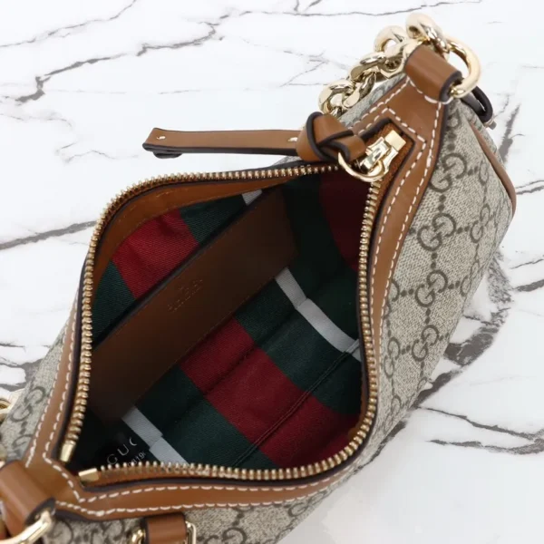 847447 FAD6L 9758 (9) Gucci GG Emblem Canvas Small Shoulder Bag